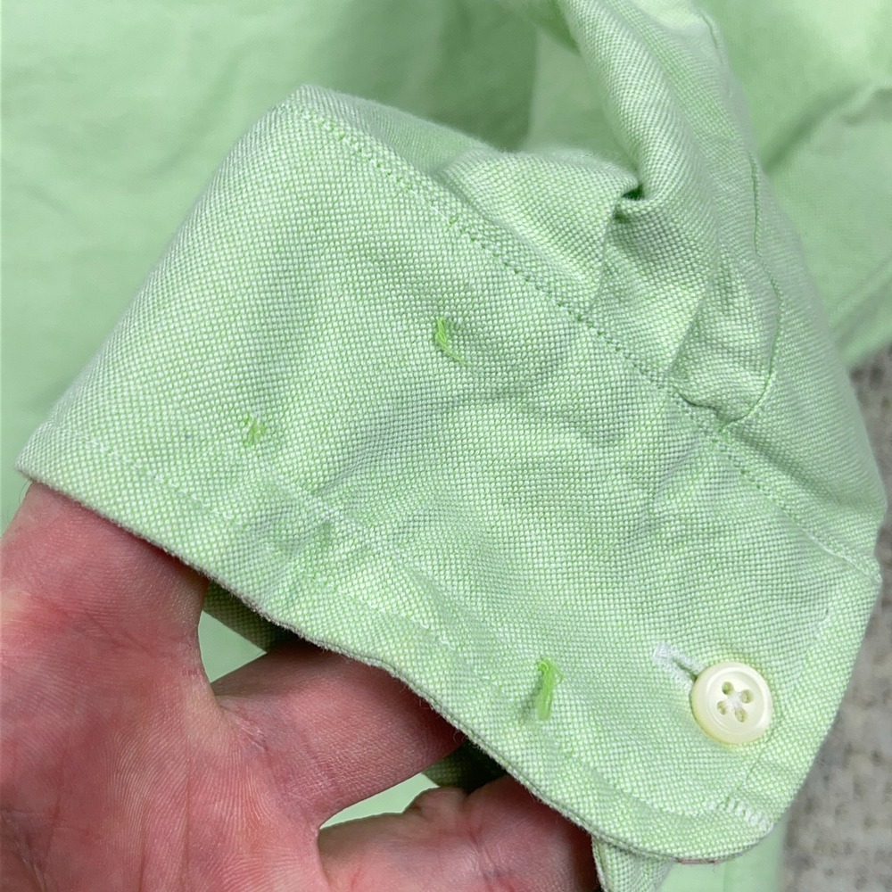 Ralph Lauren Oxford Shirt Men Large Green Button Up Pocket OCBD Dress C* - Picture 4 of 13